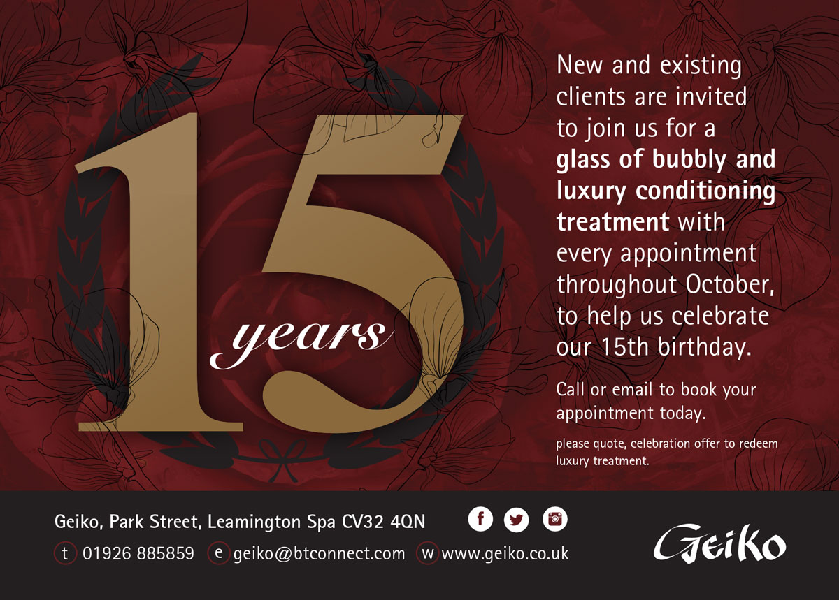 Celebrating 15 Years this October